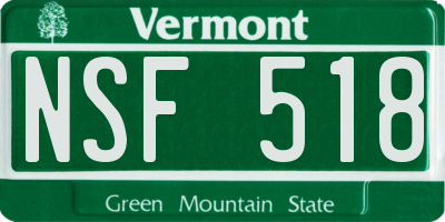 VT license plate NSF518
