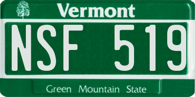 VT license plate NSF519