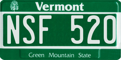 VT license plate NSF520