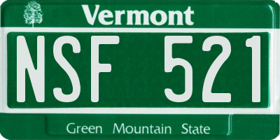 VT license plate NSF521