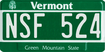 VT license plate NSF524