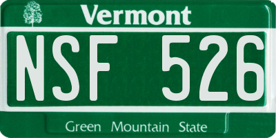 VT license plate NSF526