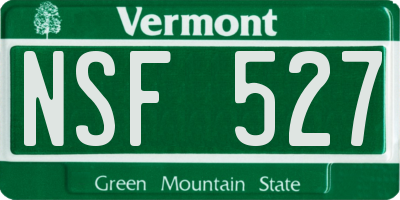VT license plate NSF527