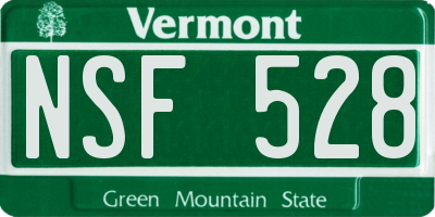 VT license plate NSF528