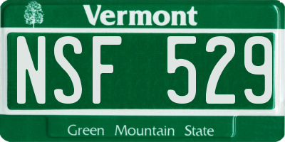 VT license plate NSF529