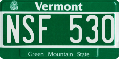 VT license plate NSF530