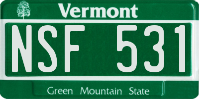 VT license plate NSF531