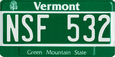 VT license plate NSF532