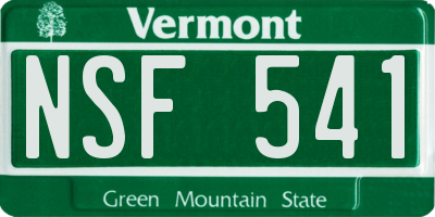 VT license plate NSF541