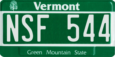 VT license plate NSF544