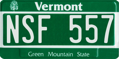 VT license plate NSF557