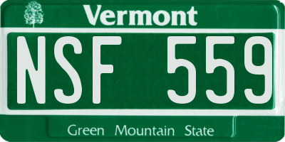 VT license plate NSF559