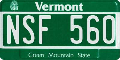 VT license plate NSF560
