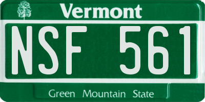 VT license plate NSF561