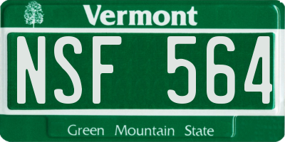VT license plate NSF564