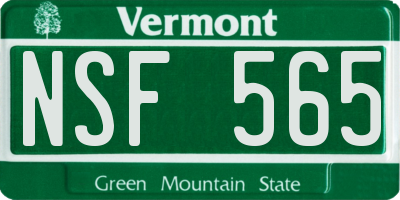 VT license plate NSF565