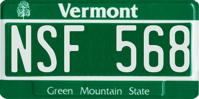 VT license plate NSF568