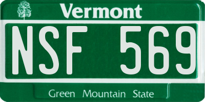VT license plate NSF569