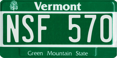 VT license plate NSF570