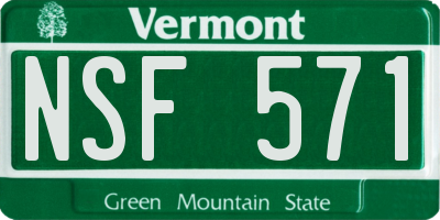 VT license plate NSF571