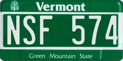 VT license plate NSF574
