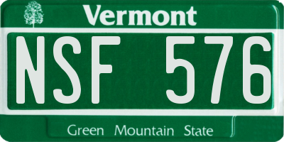 VT license plate NSF576