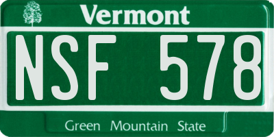 VT license plate NSF578