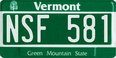 VT license plate NSF581