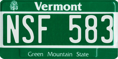 VT license plate NSF583