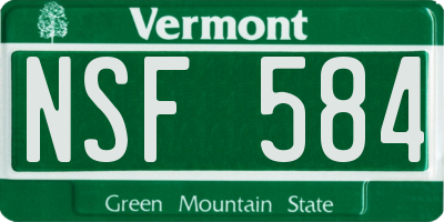 VT license plate NSF584