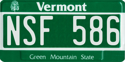 VT license plate NSF586