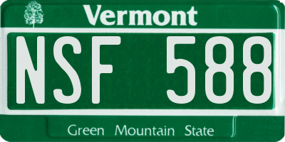 VT license plate NSF588