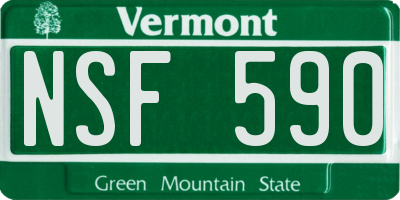 VT license plate NSF590