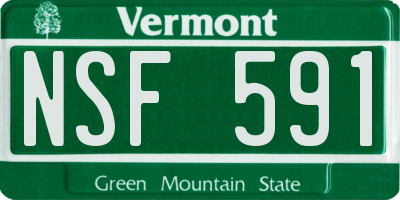 VT license plate NSF591