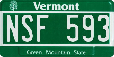 VT license plate NSF593