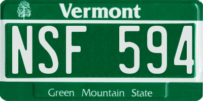 VT license plate NSF594