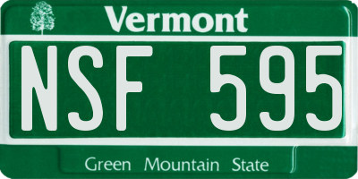 VT license plate NSF595