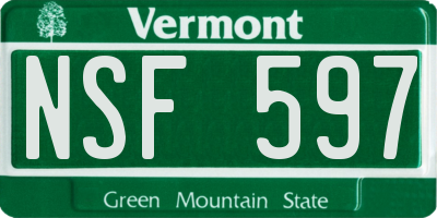 VT license plate NSF597