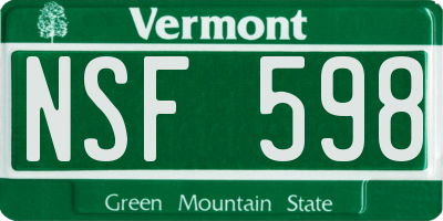 VT license plate NSF598