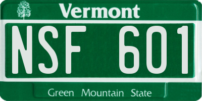 VT license plate NSF601