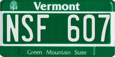 VT license plate NSF607