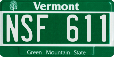 VT license plate NSF611
