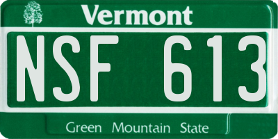 VT license plate NSF613