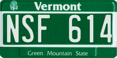 VT license plate NSF614