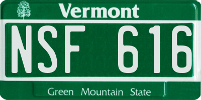 VT license plate NSF616