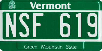 VT license plate NSF619