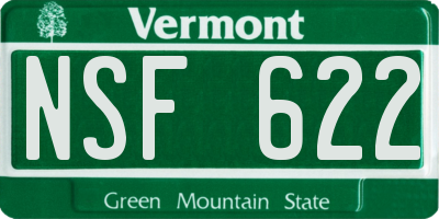 VT license plate NSF622