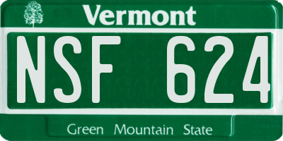 VT license plate NSF624