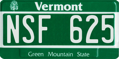 VT license plate NSF625