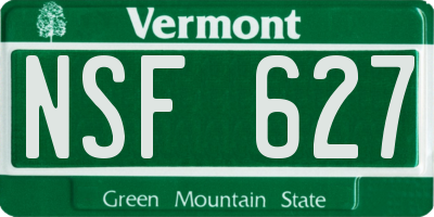 VT license plate NSF627